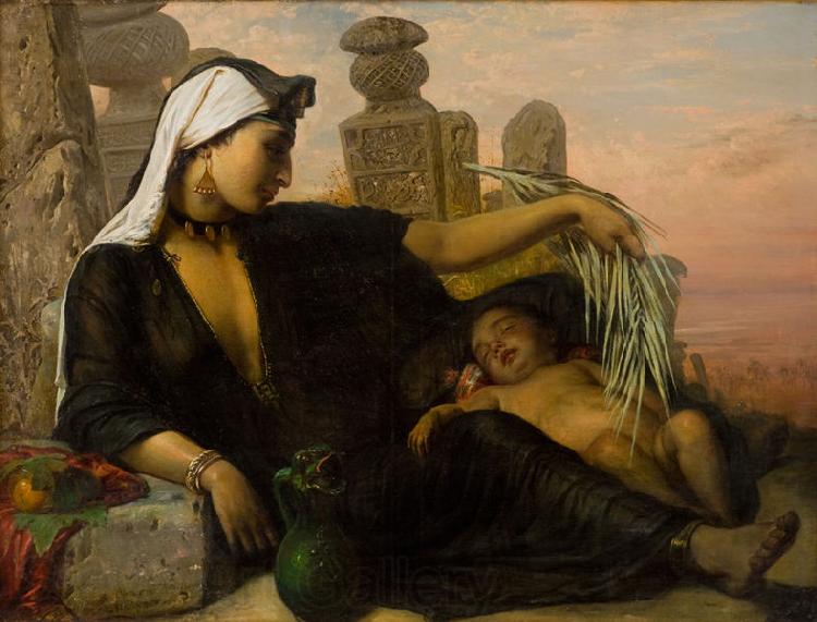 Elisabeth Jerichau Baumann Egyptian Fellah woman with her child Spain oil painting art